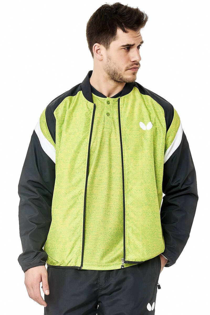 Atamy Tracksuit: Jacket, Lime-Anthracite, Model